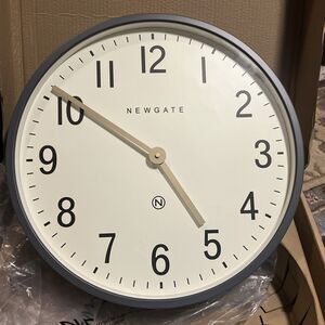 Newgate Mr Edwards Satin Brass Gold Metal Round Battery Wall Clock 17.5" NEW!